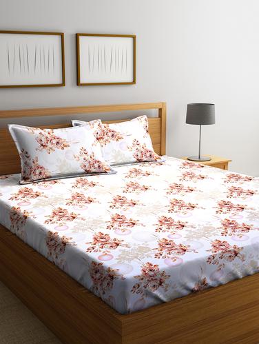 Cotton 144 TC Double Bedsheet with 2 Pillow Covers - 15341696 - Very Small Image - 1