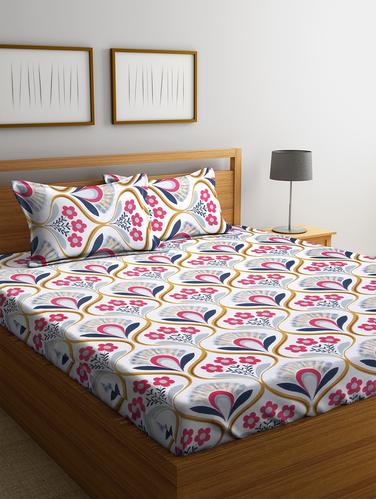 Cotton 144 TC Double Bedsheet with 2 Pillow Covers - 15341704 - Very Small Image - 1