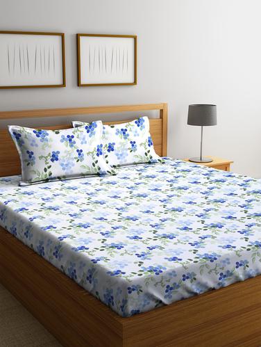 Cotton 144 TC Double Bedsheet with 2 Pillow Covers - 15341711 - Very Small Image - 1