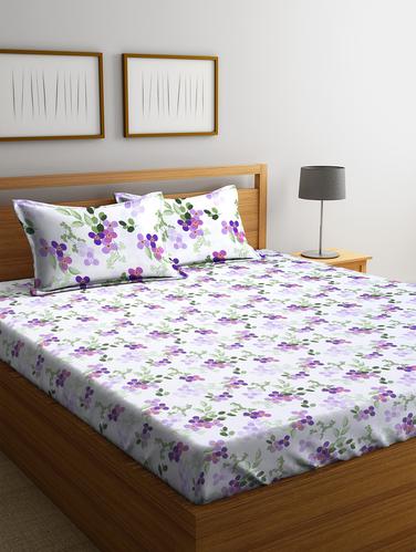 Cotton 144 TC Double Bedsheet with 2 Pillow Covers - 15341713 - Very Small Image - 1
