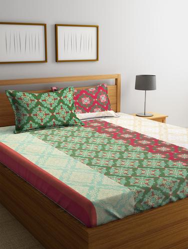 Cotton 144 TC Double Bedsheet with 2 Pillow Covers - 15341714 - Very Small Image - 1