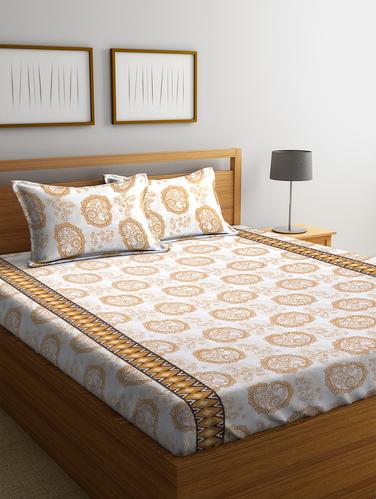 Cotton 144 TC Double Bedsheet with 2 Pillow Covers - 15341717 - Very Small Image - 1