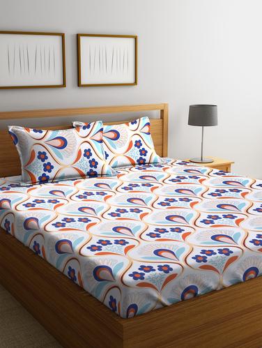 Cotton 144 TC Double Bedsheet with 2 Pillow Covers - 15341719 - Very Small Image - 1
