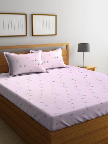 Cotton 144 TC Double Bedsheet with 2 Pillow Covers - 15341720 - Very Small Image - 1