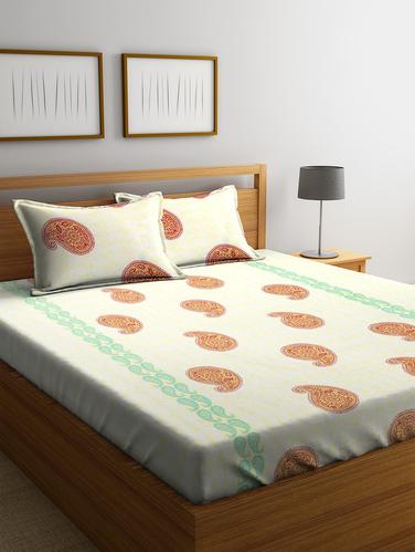 Cotton 144 TC Double Bedsheet with 2 Pillow Covers - 15341724 - Very Small Image - 1