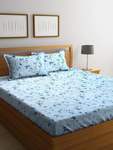 Cotton 144 TC Double Bedsheet with 2 Pillow Covers - 15341726 - Very Small Image - 1