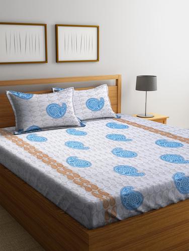 Cotton 144 TC Double Bedsheet with 2 Pillow Covers - 15341727 - Very Small Image - 1