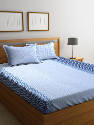 Cotton 144 TC Double Bedsheet with 2 Pillow Covers - 15341729 - Very Small Image - 1