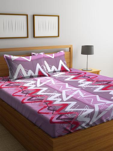 Cotton 144 TC Double Bedsheet with 2 Pillow Covers - 15341730 - Very Small Image - 1