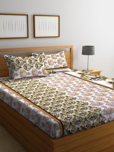 Cotton 144 TC Double Bedsheet with 2 Pillow Covers - 15341733 - Very Small Image - 1