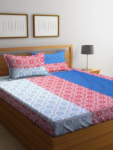 Cotton 144 TC Double Bedsheet with 2 Pillow Covers - 15341734 - Very Small Image - 1