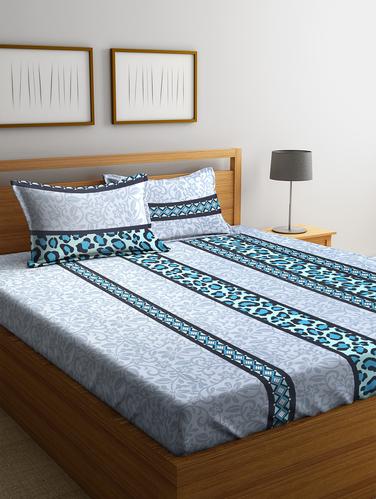Cotton 144 TC Double Bedsheet with 2 Pillow Covers - 15341736 - Very Small Image - 1