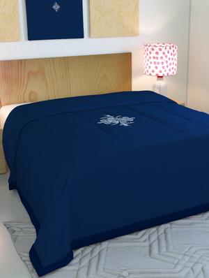 Blue Embroided Double Bed AC Blanket - 15341759 - Standard Image - 1