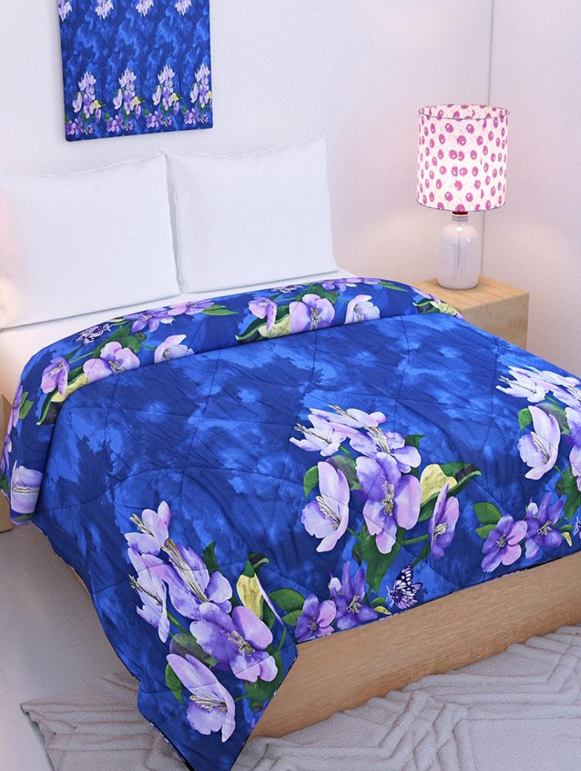 Blue Reversible Double Bed Blanket - By Azaani - 15341762 - Zoom Image - 1