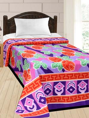 Blue Printed Single Bed AC Blanket - 15341764 - Standard Image - 1