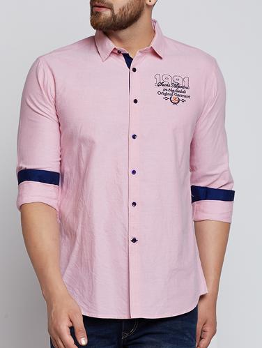 pink cotton casual shirt - 15341779 - Very Small Image - 1