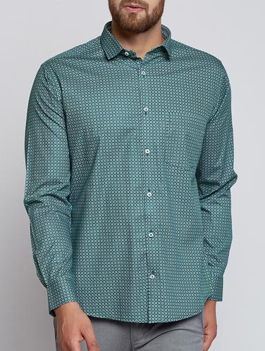 green cotton casual shirt - 15341782 - Very Small Image - 1