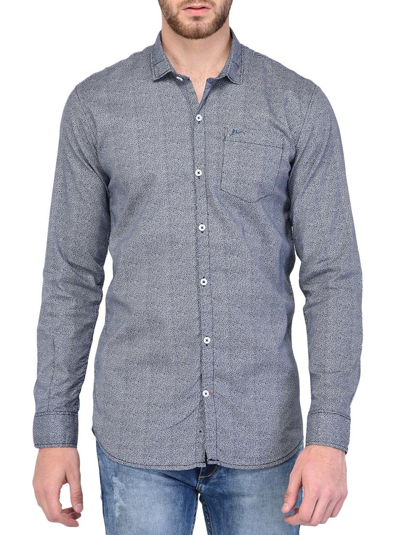 blue cotton casual shirt - 15341799 - Zoom Image - 1