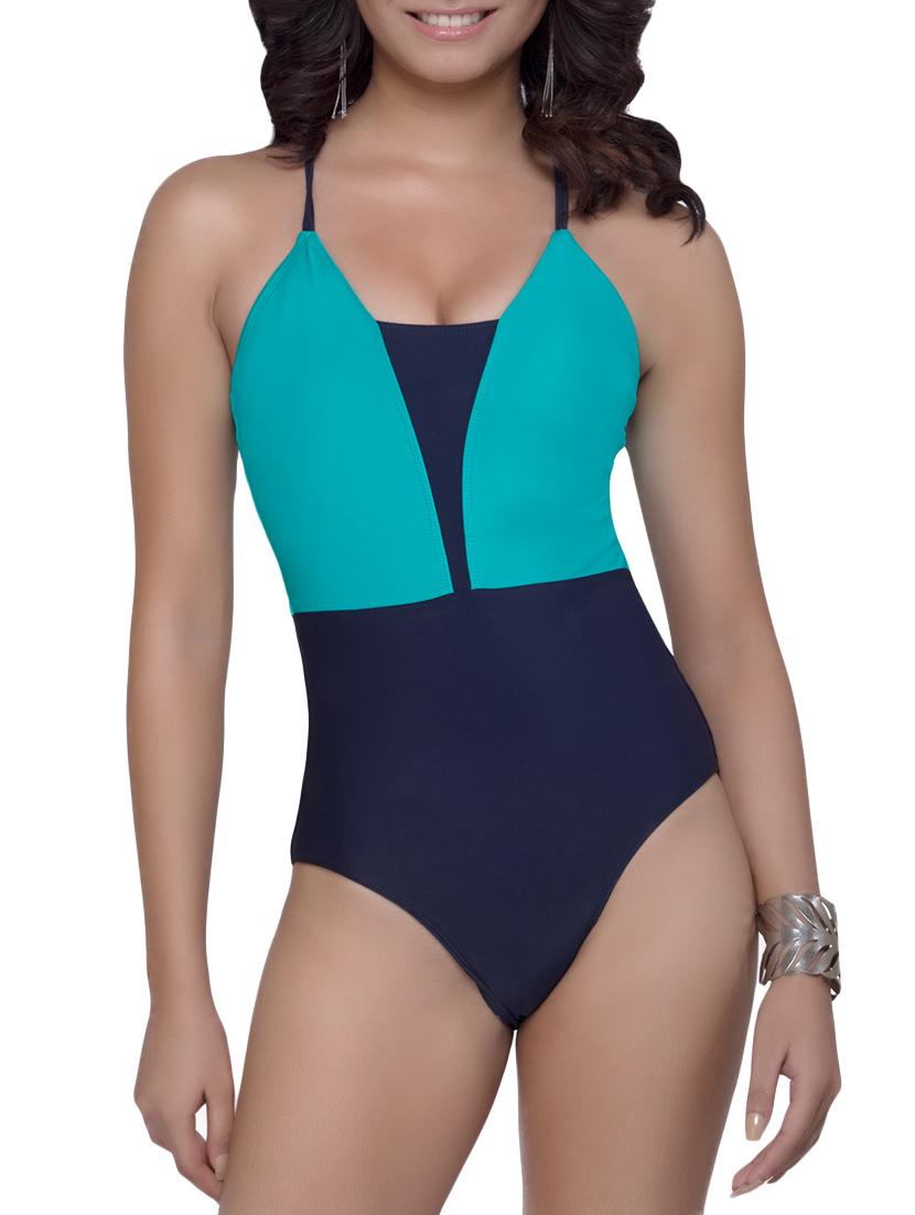 blue solid monokini - 15341823 - Zoom Image - 1