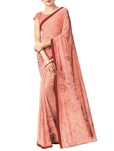 Ditsy floral printed saree with blouse - 15341932 - Very Small Image - 1
