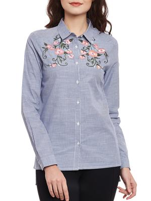 Floral embroidered yoke shirt - 15341973 - Standard Image - 1