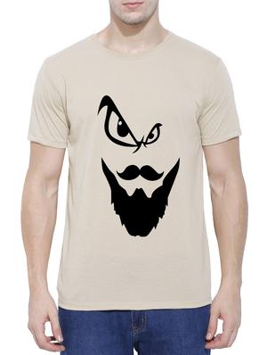 beige cotton blend chest print t-shirt - 15342023 - Standard Image - 1