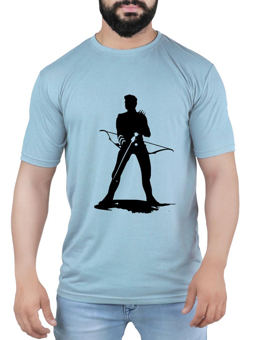 blue cotton chest print t-shirt - 15342036 - Zoom Image - 1