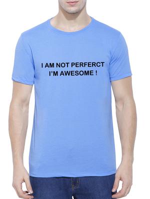 blue cotton blend chest print tshirt - 15342059 - Standard Image - 1