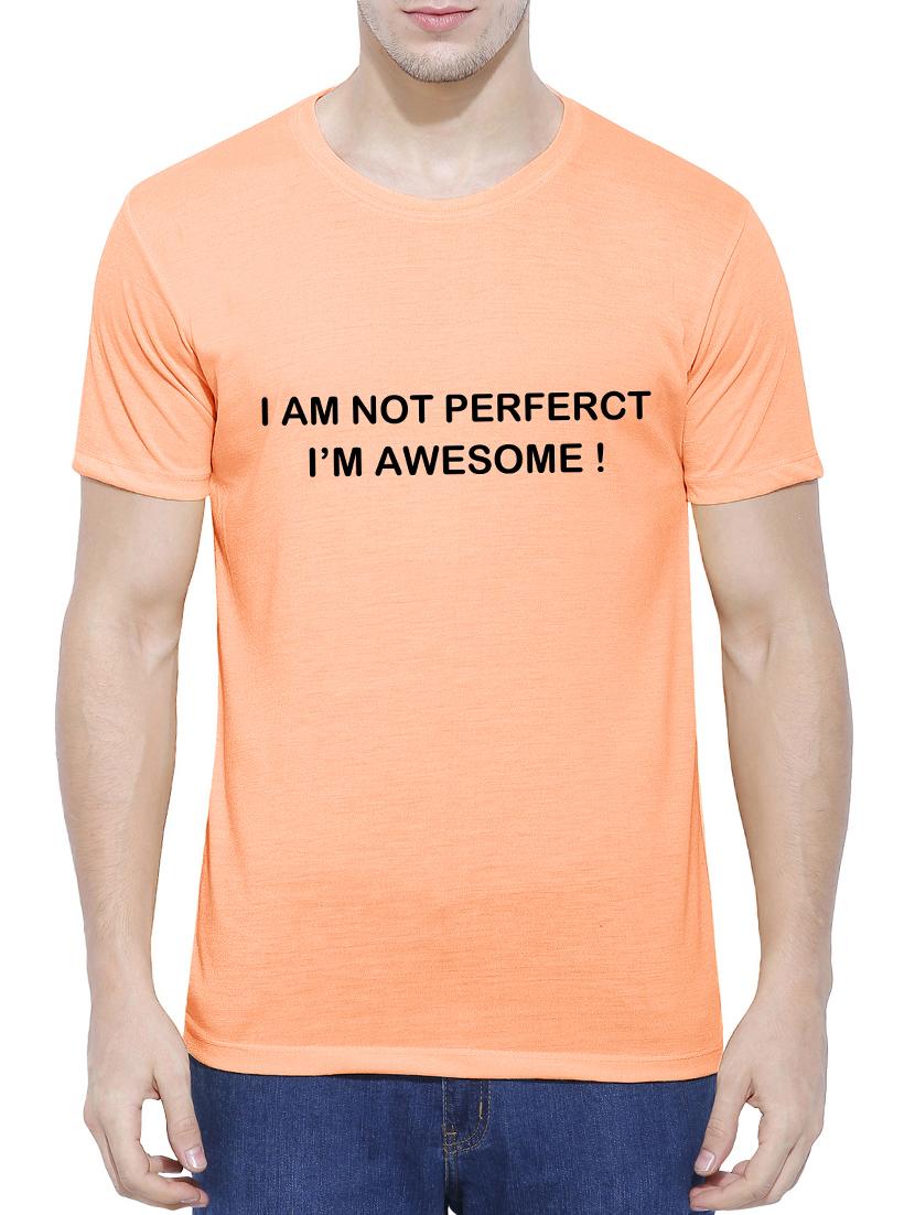 orange cotton blend chest print tshirt - 15342062 - Zoom Image - 1