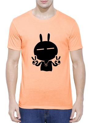 orange cotton blend chest print tshirt - 15342067 - Standard Image - 1