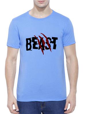 blue cotton blend chest print tshirt - 15342094 - Standard Image - 1