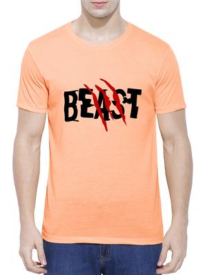 peach cotton chest print t-shirt - 15342097 - Standard Image - 1