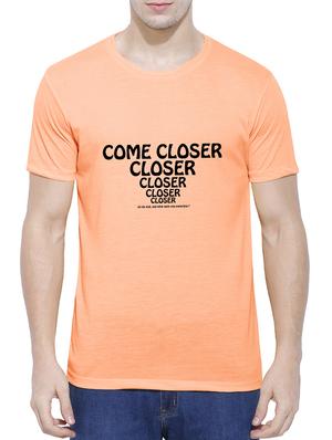 orange cotton blend chest print tshirt - 15342102 - Standard Image - 1