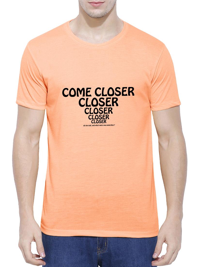 orange cotton blend chest print tshirt - 15342102 - Zoom Image - 1
