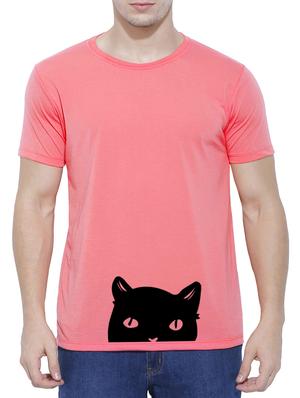 pink cotton blend front print t-shirt - 15342115 - Standard Image - 1