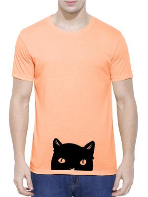 orange cotton blend front print t-shirt - 15342117 - Standard Image - 1