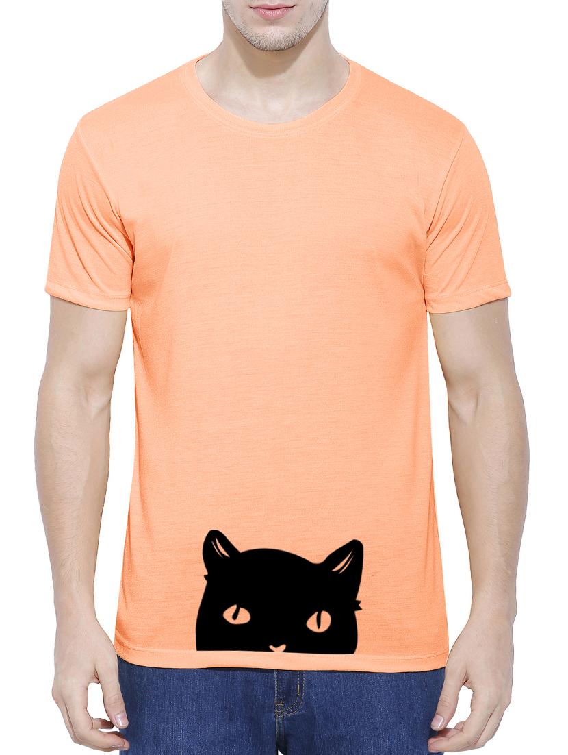 orange cotton blend front print t-shirt - 15342117 - Zoom Image - 1