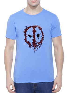 blue cotton blend chest print tshirt - 15342124 - Standard Image - 1