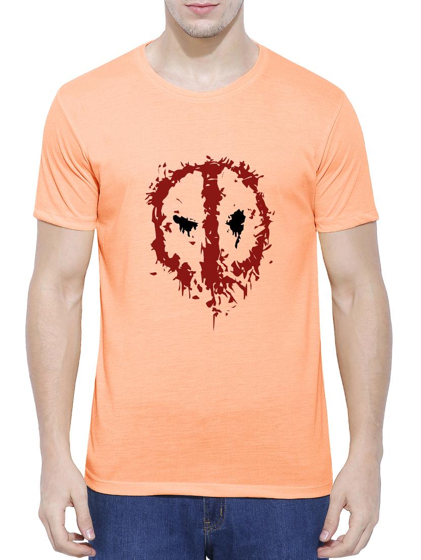 orange cotton blend chest print tshirt - 15342127 - Zoom Image - 1