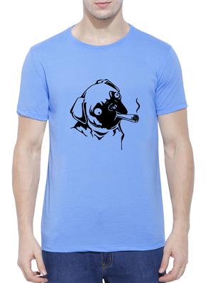 blue cotton blend chest print tshirt - 15342139 - Standard Image - 1