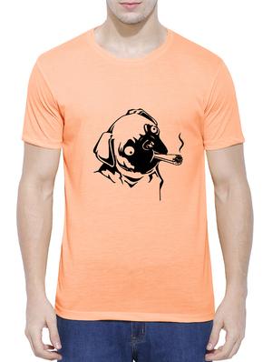 orange cotton blend chest print tshirt - 15342142 - Standard Image - 1