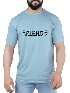 blue cotton blend chest print t-shirt - 15342146 - Standard Image - 1
