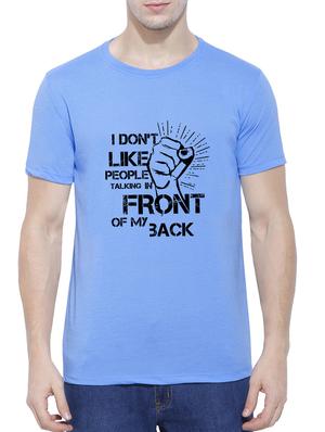 blue cotton blend chest print tshirt - 15342149 - Standard Image - 1