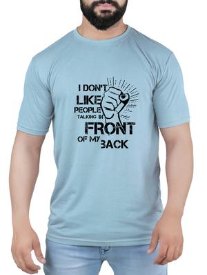 blue cotton chest print t-shirt - 15342151 - Standard Image - 1