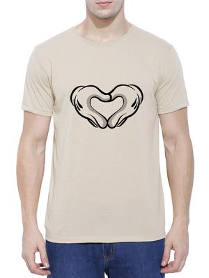 beige cotton blend chest print t-shirt - 15342163 - Standard Image - 1