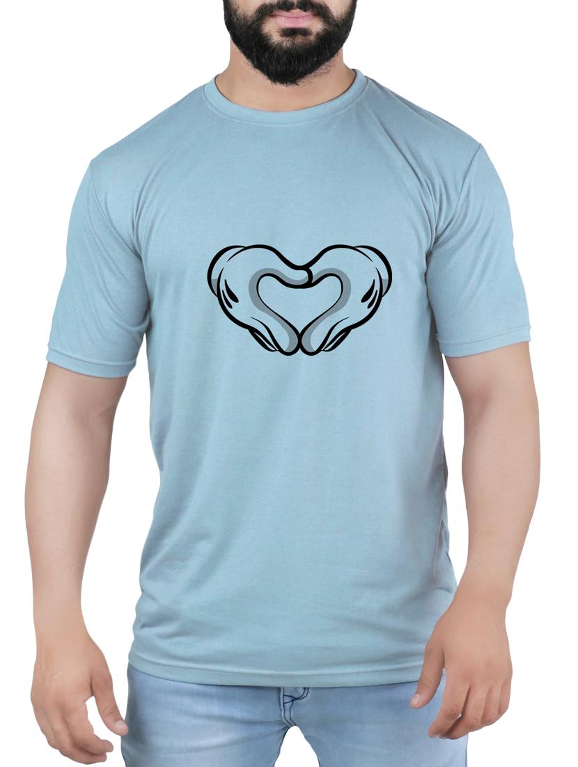 blue cotton chest print t-shirt - 15342166 - Zoom Image - 1