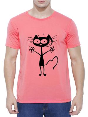 pink cotton chest print t-shirt - 15342170 - Standard Image - 1