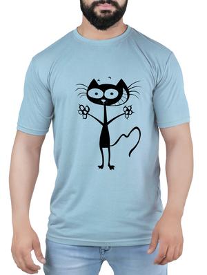 blue cotton chest print t-shirt - 15342171 - Standard Image - 1