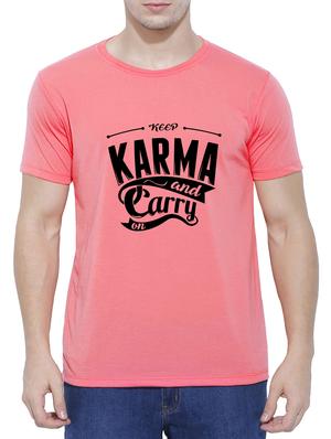 pink cotton chest print t-shirt - 15342200 - Standard Image - 1