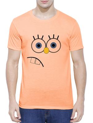 orange cotton blend chest print tshirt - 15342217 - Standard Image - 1